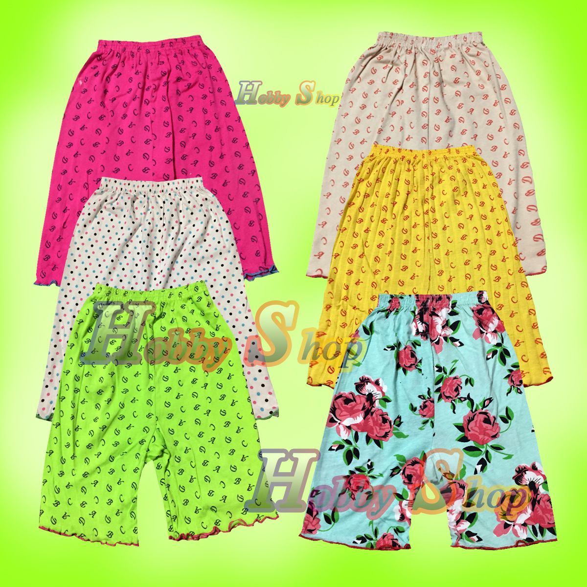 6 Pieces Multi Color Three quarter Pant for Kids by Any colors
