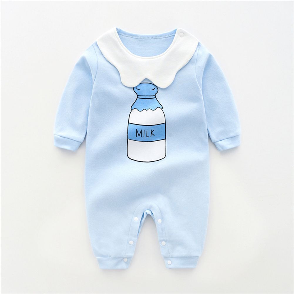 Yfashion Baby  Romper  Jumpsuit Cotton Cute Cartoon Printed Long-sleeved rousers Coverall For 0-3 Years Old color