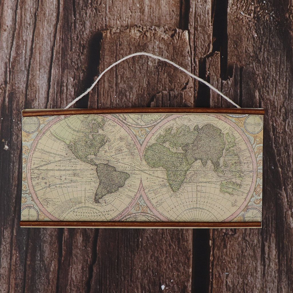 1/6 1/12 Dollhouse Miniature Wall Decor Big Ancient Hanging Map Model Kit