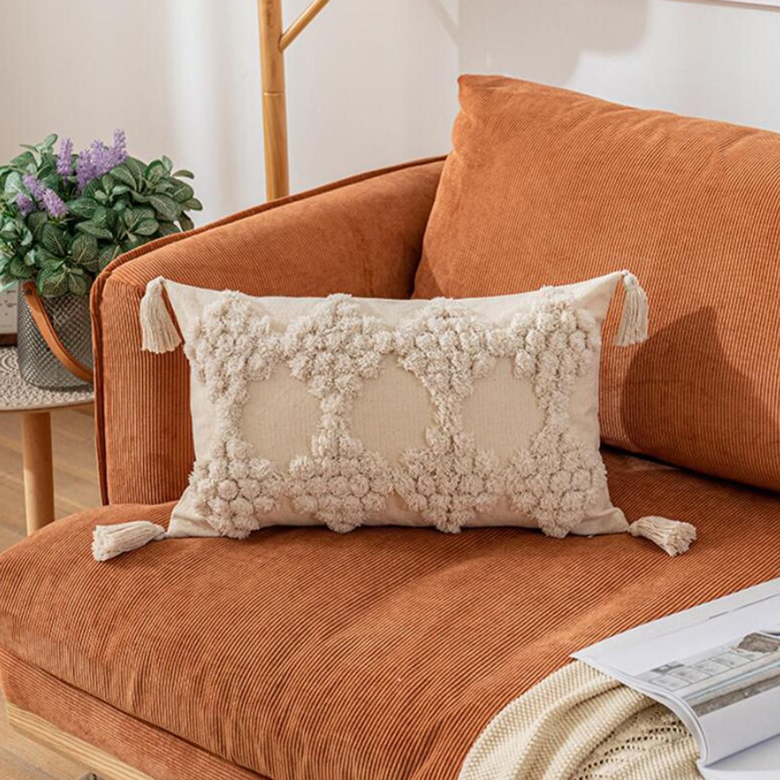 Moroccan Boho Throw Pillow Covers for Farmhouse Beige Style 1 Rectangle