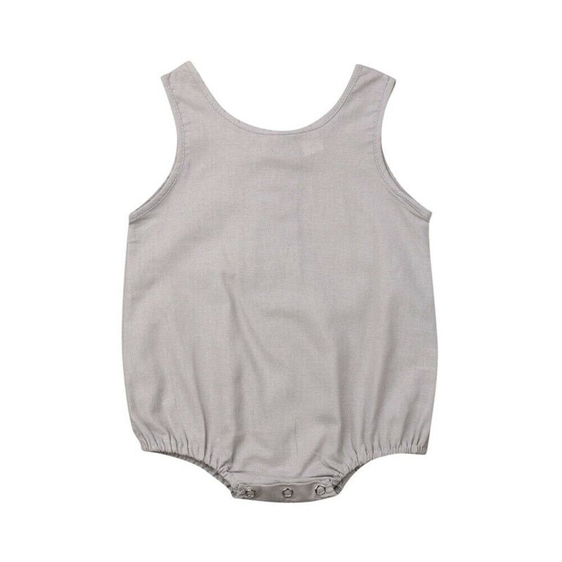 Newborn Baby Sleeveless Rompers Summer Baby Girls Linen Cotton Jumpsuit Cute Infant Button Playsuit Baby Boys Casual Clothes