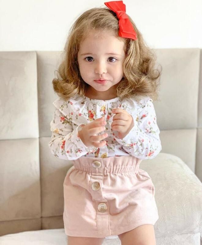 Baby Girl Autumn Clothes Long Sleeve Floral Tops Blouse Skirt Outfits