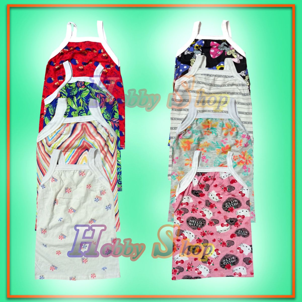 Multi Color girls Singlet / Tank Top (8 Pieces Combo) by difference color