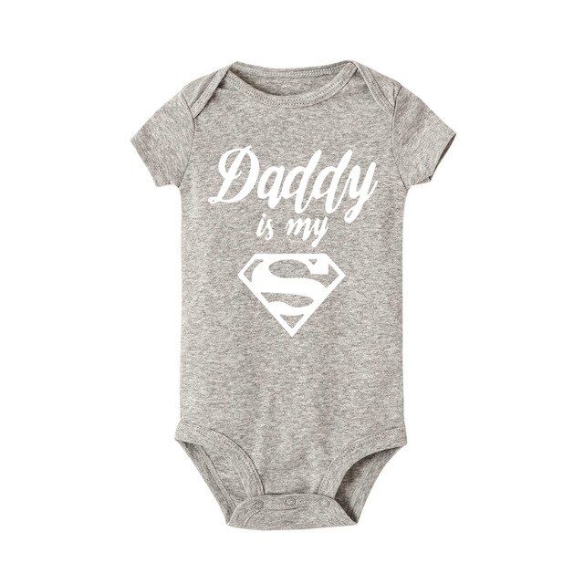 Baby Rompers Newborn Boys Girls Clothes Daddy Is My Hero Funny Print Infant Kids Jumpsuit Cute Casual Toddler Sleepwear