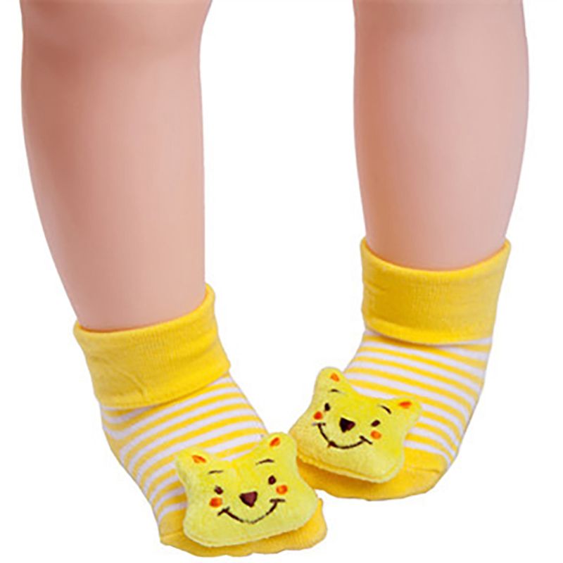 Three-dimensional Cartoon Baby Socks Pure Cotton Infant Newborn Doll Socks Spring Autumn Non-slip Rubber Socks Sokken