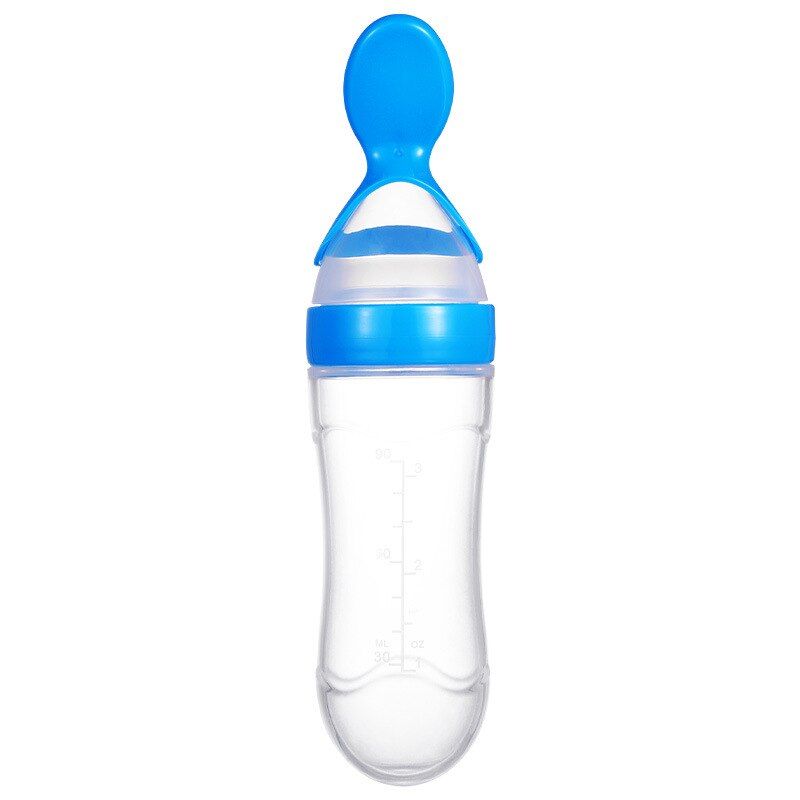 Baby Squeezing Feeding Bottle Silicone Baby Bottle Spoon Infant Food Supplement Feeder Training Rice Spoon Safe Squeezing Feeder