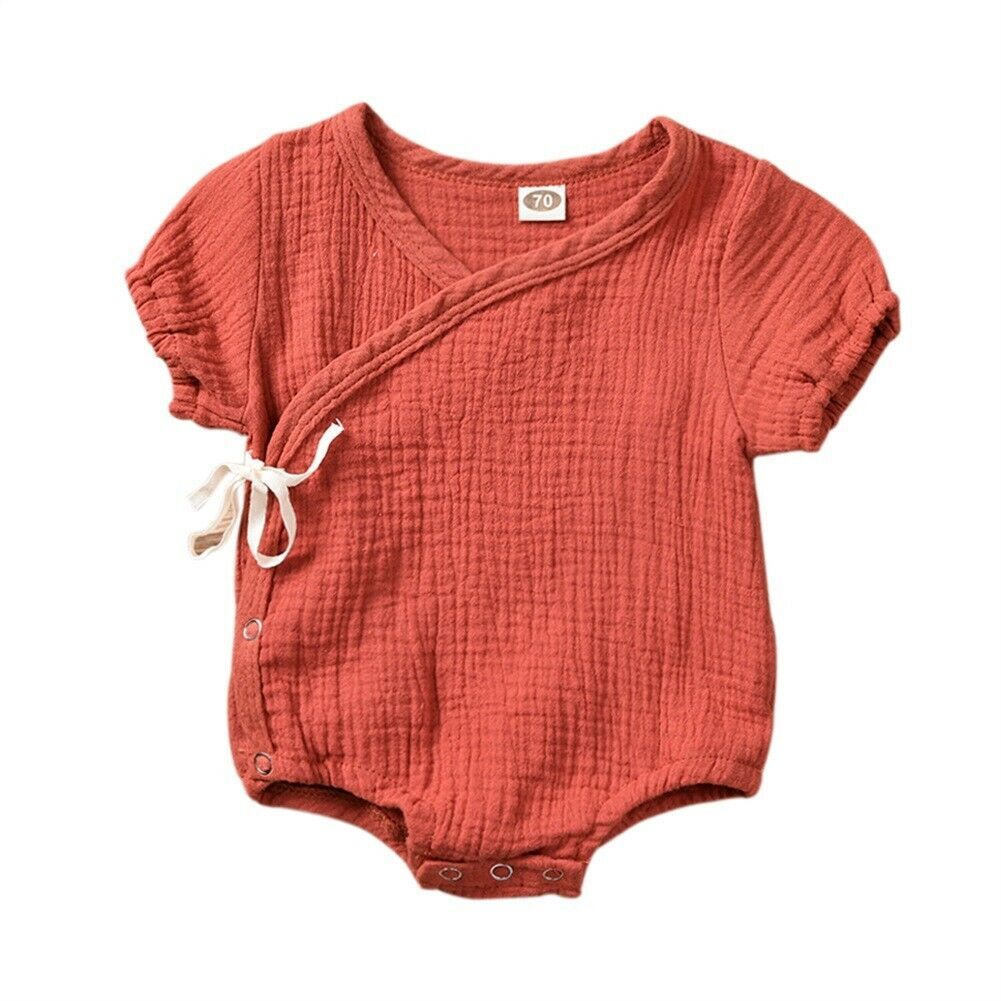 0-18M Kids Summer Short Sleeve Plain Romper Elegant Casual Cute lovely Girls Outfits Newborn Sunsuit Baby Boy Clothes