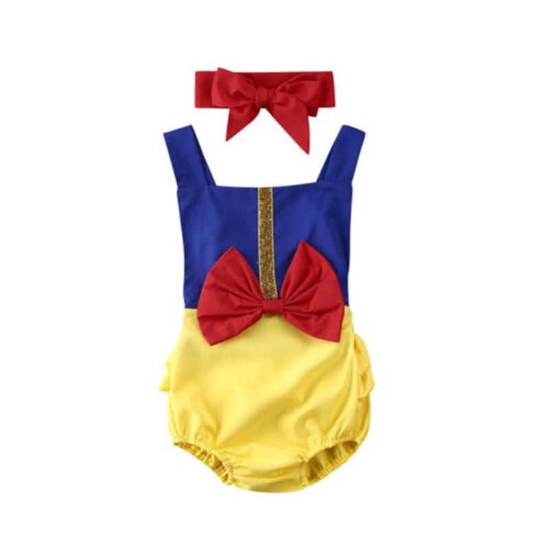 Snow White Newborn Baby Girl Xmas Ruffle Clothes Set Summer Sleeveless Bowknot Tops Dress Short Pants Fashion Baby Girls Outfits