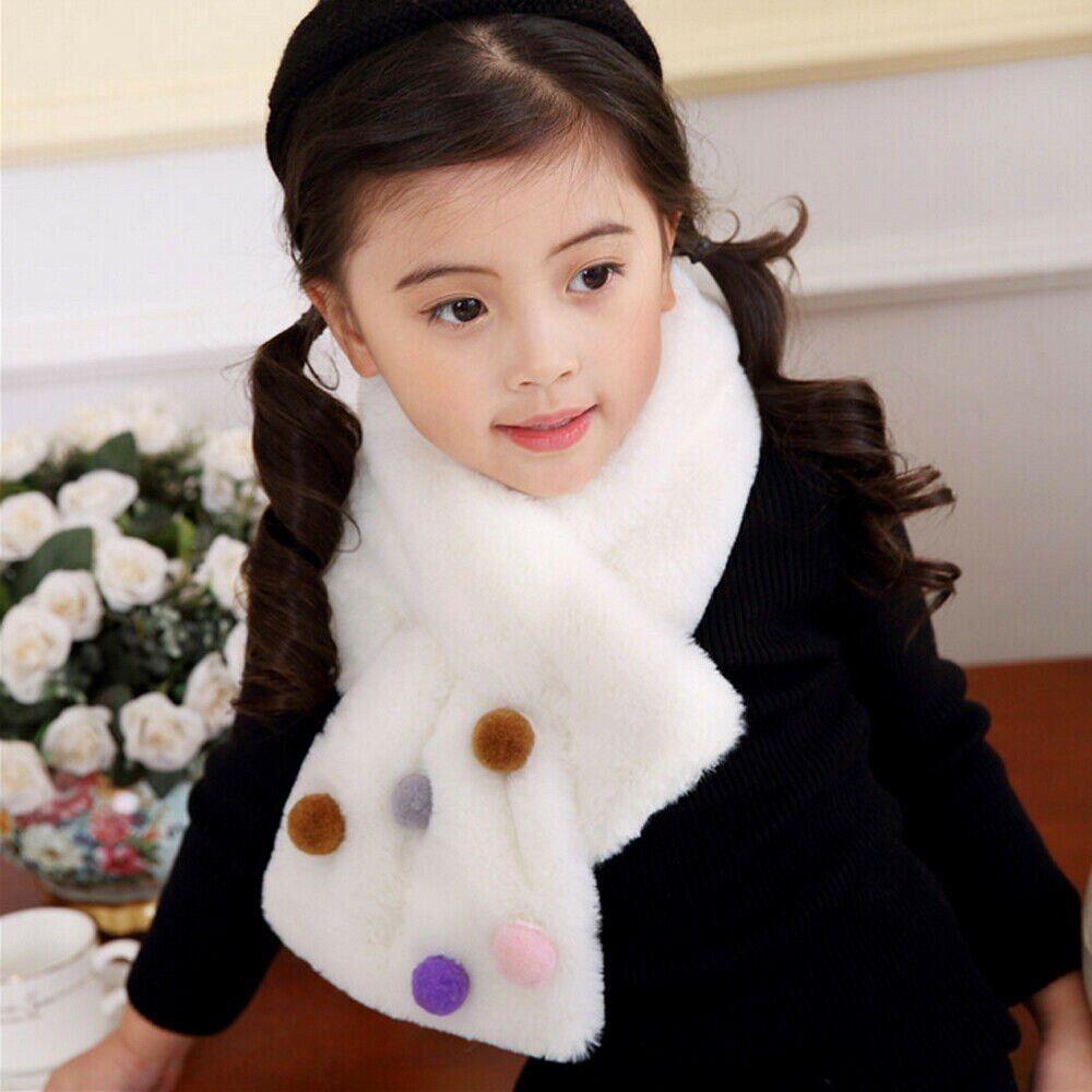 2019 Fashion Kids Girls Boys Winter Warm Scarf Children Fleece Soft Scarves Thicken Plush Cute Balls Neck Warmer