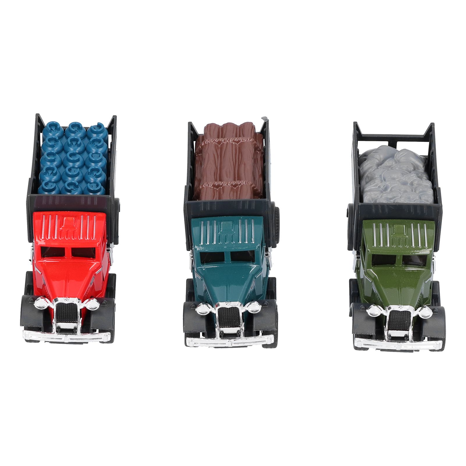 Pull Back Vehicles Friction Powered Metal Transport Car Toy Exquisite Accurate Mold 3pcs High Simulation with Light and
