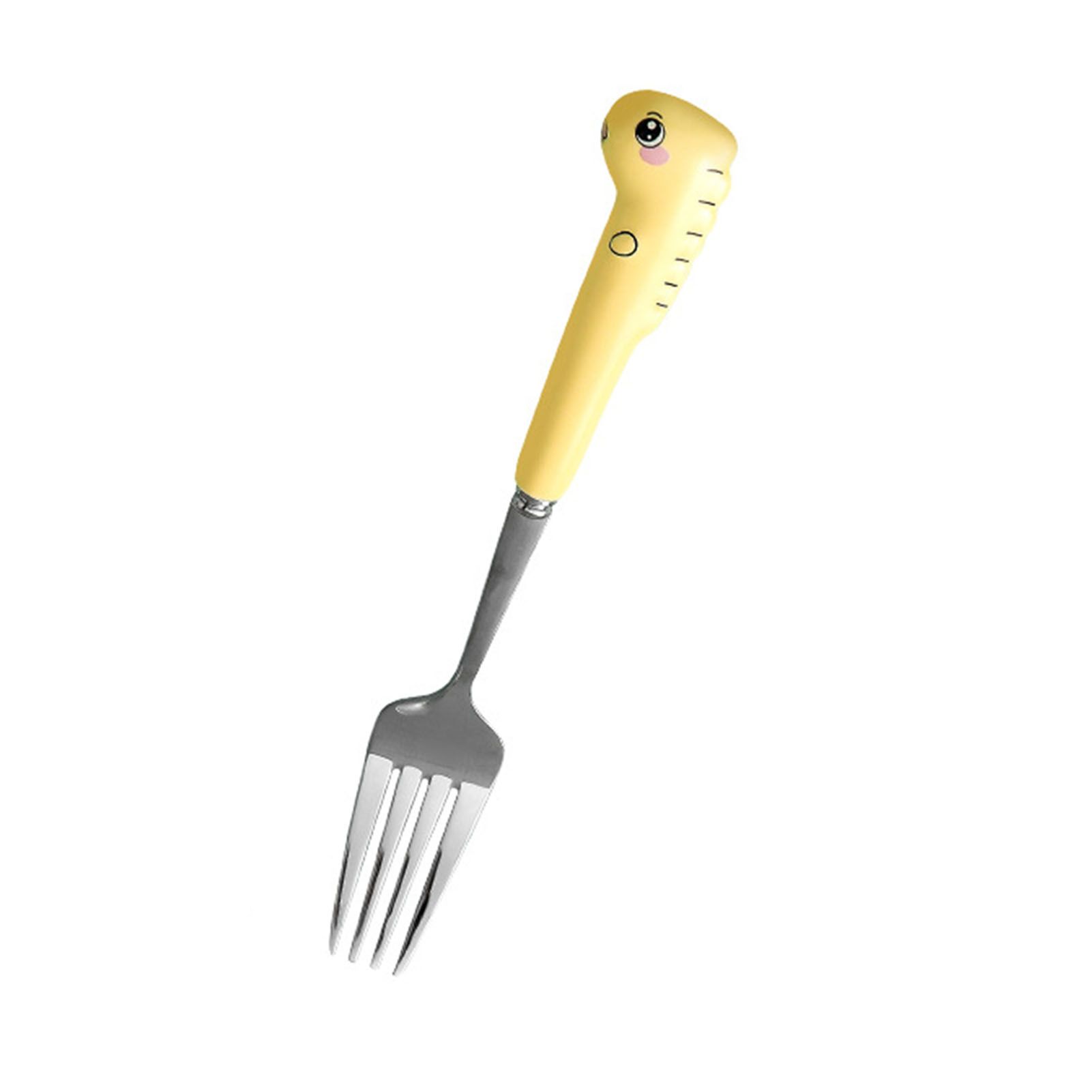 Kids Spoon Rounded Ends Cartoon Dinosaur Children Fork Spoon