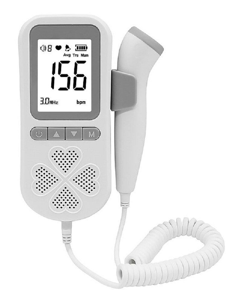 Fetal Doppler Heart Rate Monitor Sonar Meter For Home Pregnancy Baby Sound B Detector Portable No Radiation Rechargeable 3.0MH