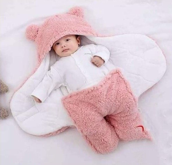 Soft Newborn Baby Wrap Blankets Baby Sleeping Bag Envelope For Newborn Sleepsack 100% Cotton thicken Cocoon for baby 0-5 Months - Baby Bed Sleeping Bag Swaddle Wrap Blanket Gift for Baby Boys Girls- 1 PCS