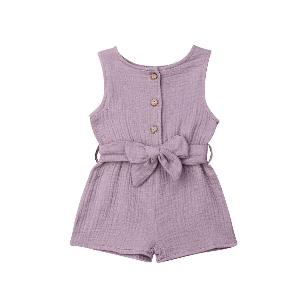 0-18M Casual Newborn Baby Boy Girl Sleeveless Solid Color Cotton Romper Jumpsuit Playsuit Outfits Summer Clothes