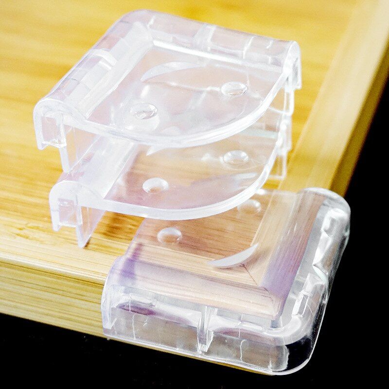 4 Pcs/Set PVC Furniture Edge Protector Transparent White Baby ty Lock Anti-collision Table Corner Guard for Baby Kids