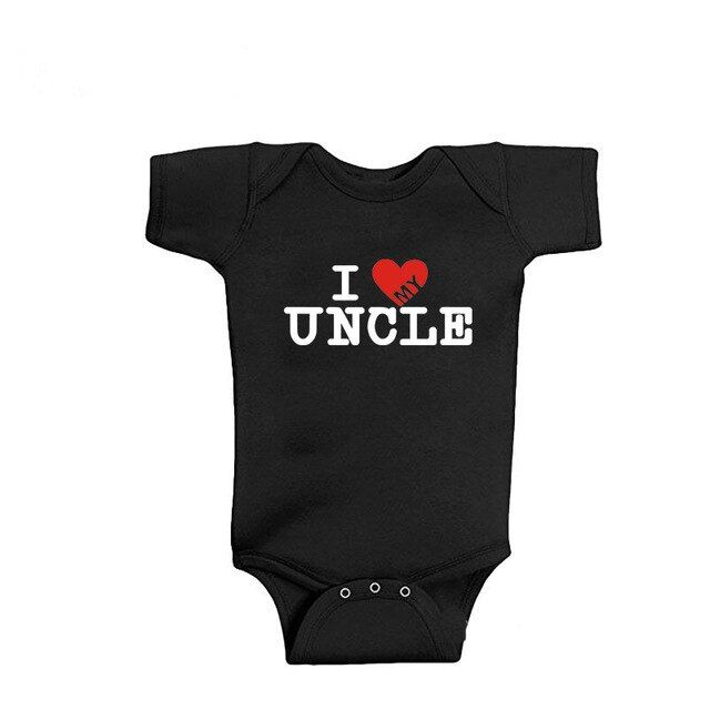 0-18M I Love My Uncle/Aunt Newborn Baby Bodysuit Cotton Short Sleeve Body Baby Boy Girl Onesie Infant Toddler Rompers Clothes