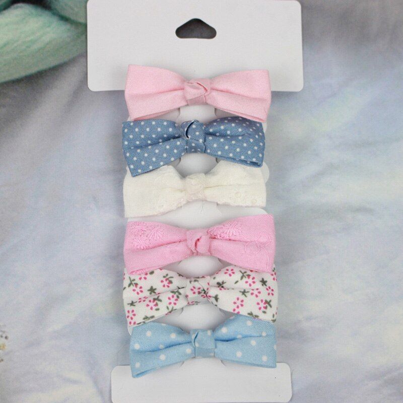 3/4/6 Pcs Baby Hair Clips Flower Printed Kids Hairpins Colorful Princess Children Barrettes Hair Accessories