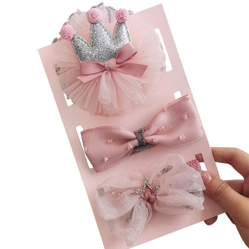 3Pcs/Set Baby Headband Flower Bows Lace Sweet Princess Kids Hair Band Elastic Newborn Children Headwear
