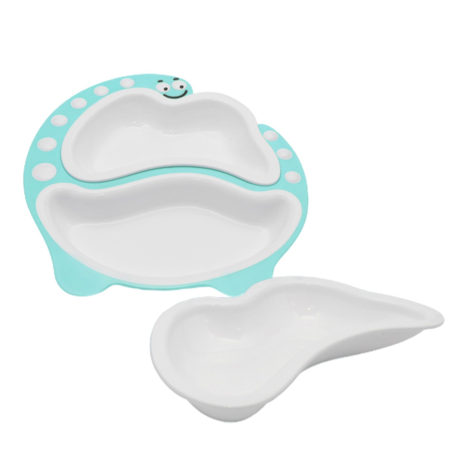 Toddler Plate Non-slip Handle Anti-scald Reusable Children Eating Dinnerware Dish for Toddler