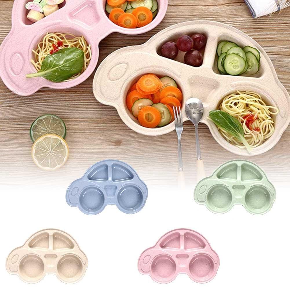 Baby Toddler One Piece Plastic Placemat Plate Dish Food Tray Kids Car Shape top