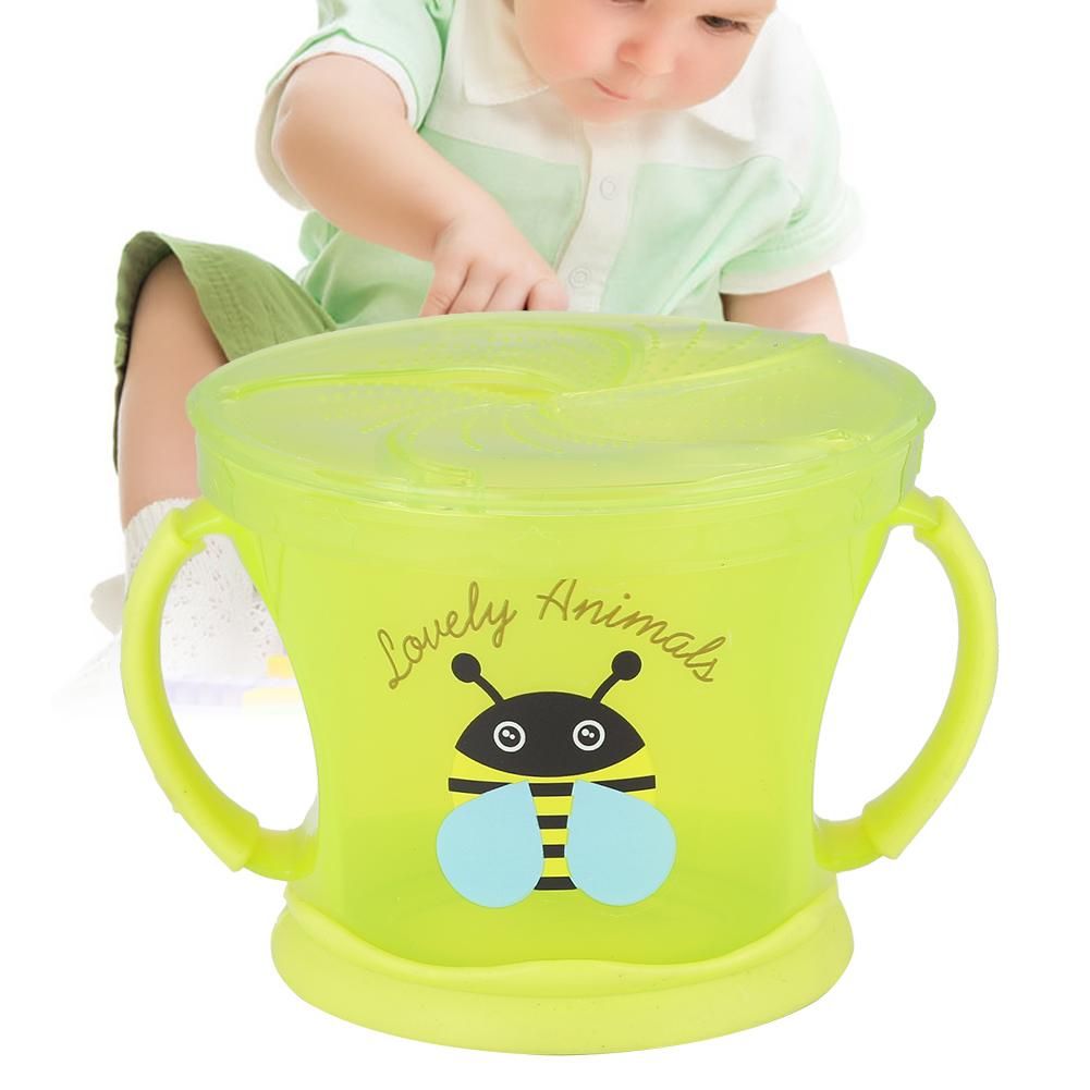 【BestGO】Double Handle Baby Snack Cup Portable Biscuits Candy Assisted Food Container Box