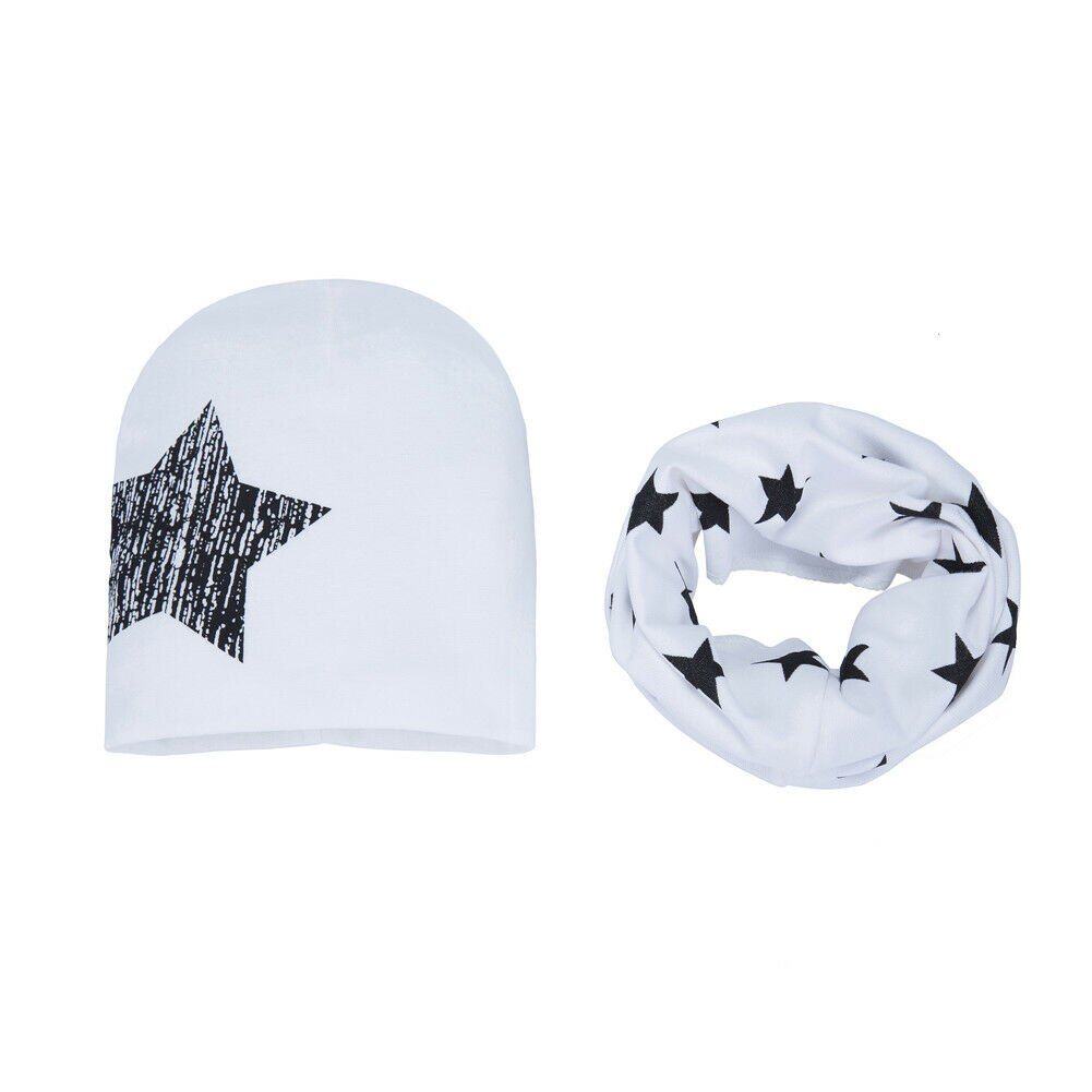 2019  Cotton Baby Hat Scarf Set Kids Cap Collar Boys Girls Warm Beanies Scarf 2Pcs Hot