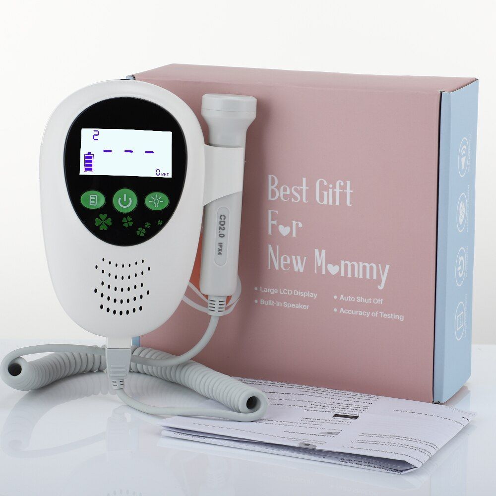 Household Portable Ultrasound Fetal Doppler Heartbeat Detector Pregnant Baby Heart Rate Monitor Pulse Meter 2.0MHz No Radiation
