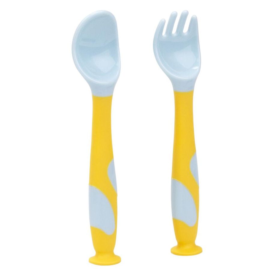 Qshare Flexible Baby spoon and fork set children's kitchen things bending utensils for feeding dinning set