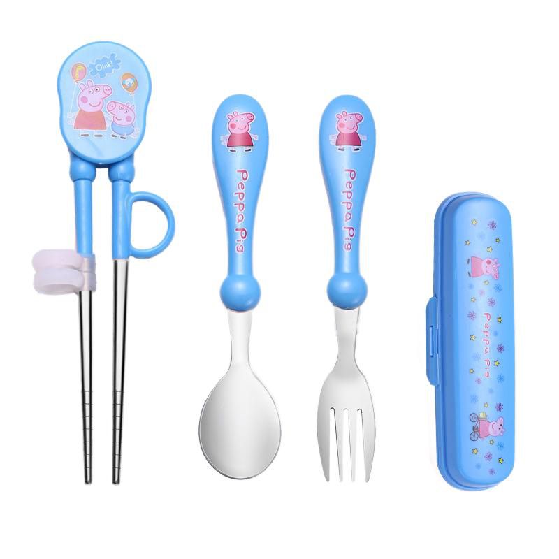【BestGO】Toddler Training Utensils Set, Stainless Steel Practice Chopsticks, Spoon, Fork And Storage Case