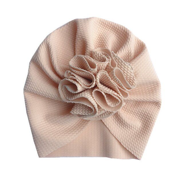 Big Flower Baby Turban Soft Solid Color Kids Newborn Baby Girl Hat Infant Toddler Bonnet Cap Beanie Headwraps Baby Accessories