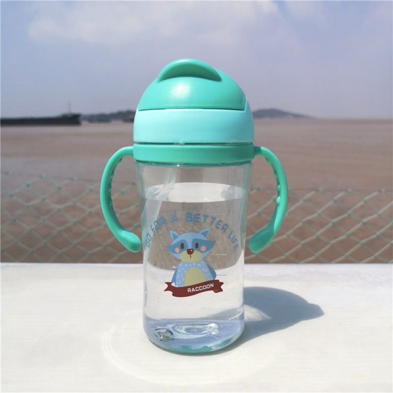 Baby's Learning Drinking Water Bottles Feeding Sippy Cups With Handles And Strap Newborns Kids Cute Cartoon Leakproof Cup