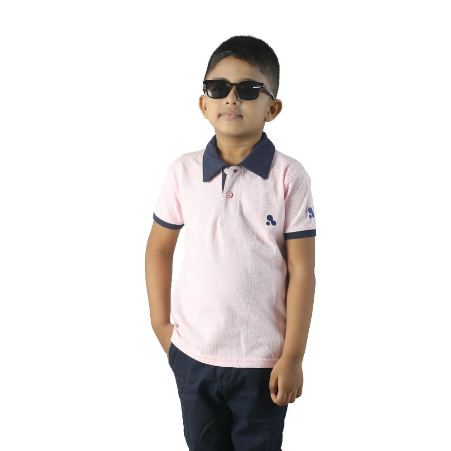 Boys' Short Sleeve  Polo T-Shirt Baby Pink