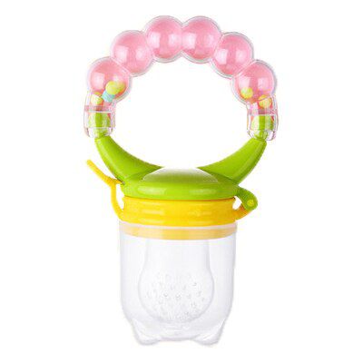 Cute Funny Silicone Nipple Feeding Dummy Pacifier Soother Learn Feeding Fruit Speen Pacifier Fruit Handle bell Feeding Toy