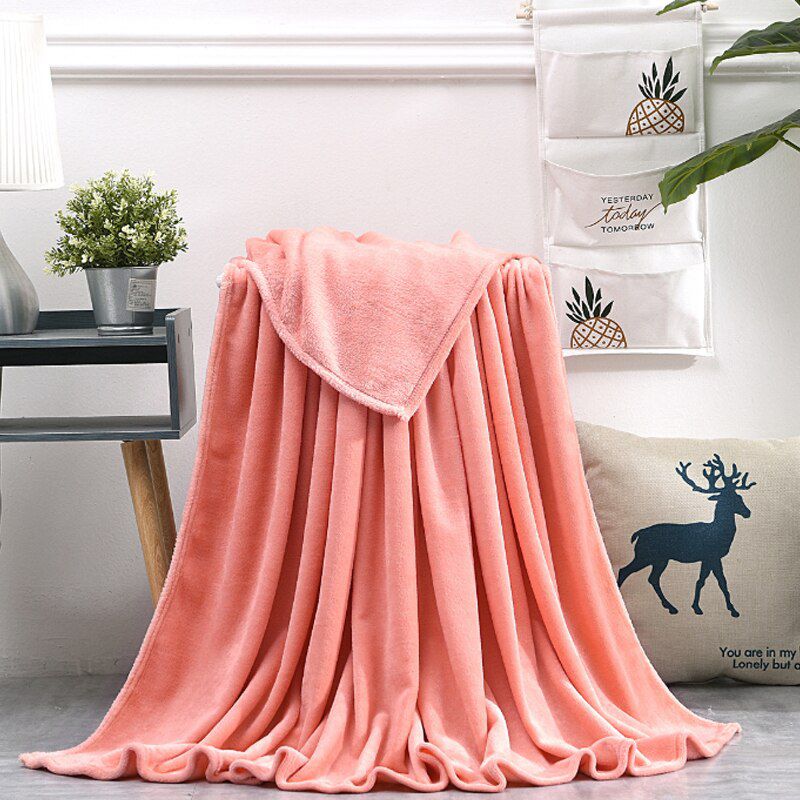 Coral Fleece Flannel Weighted Blanket Super Warm Soft A Blanket Throw On Bed/ Travel Patchwork Plaid Blankets Bedspread Decor
