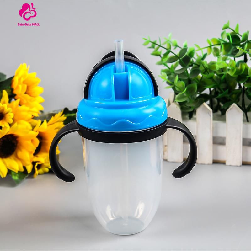 【BestGO】250ml Leak-Proof Water Cup Water Bottle with Soft Straw for Baby