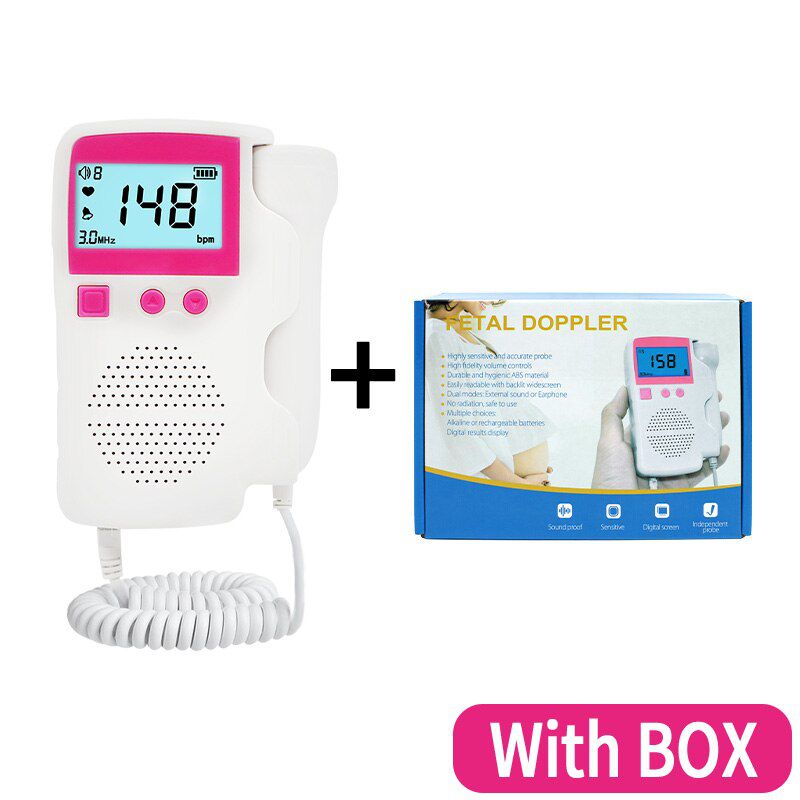 Fetus Doppler Pulse Meter No Radiation Ultrasound Listen Heartbeat Detector for Home Pregnant Women Baby Monitor Pocket Portable
