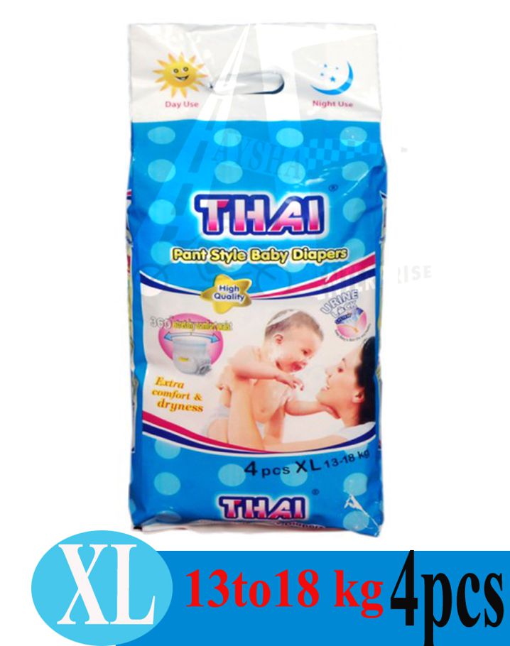 Thai Baby Diapers (Pant Style) Xl (13-18 Kg) - 4Pcs