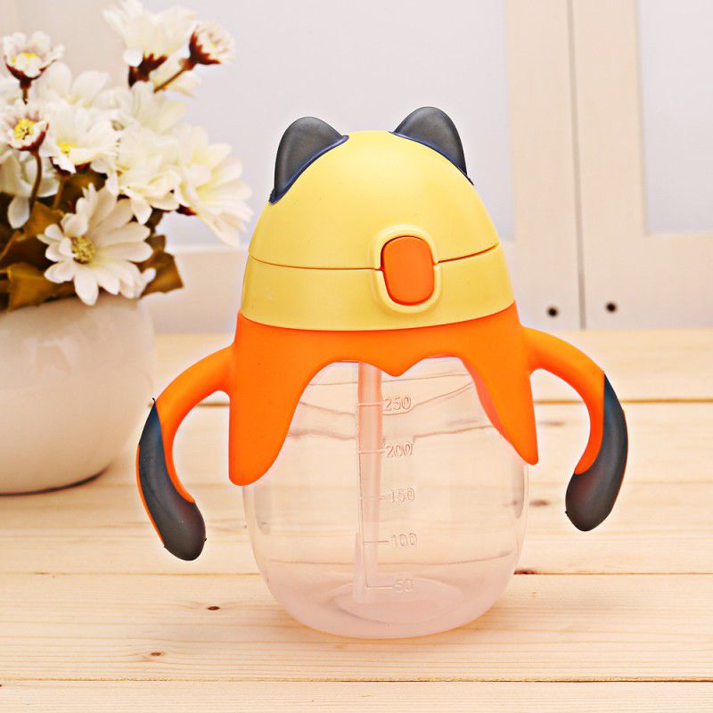 【ALLGOOD】250ml Sippy Training Cup Cute Baby Cup Children Learn Feeding Drinking Water Straw Handle Bottle