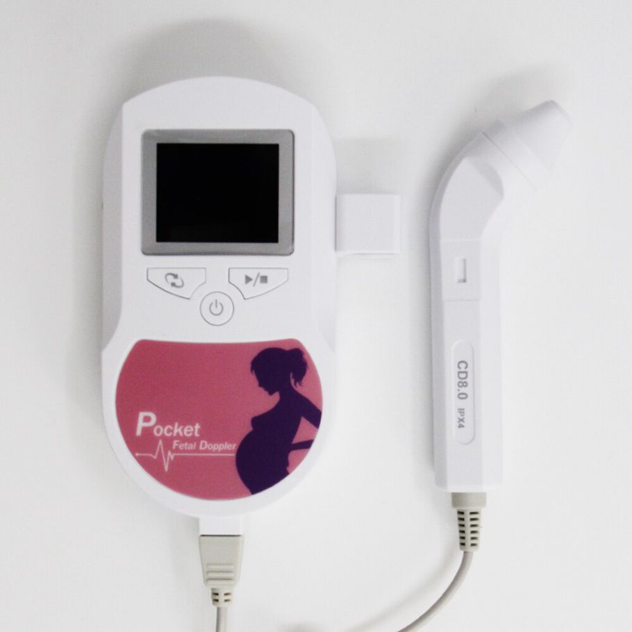 Pocket Fetal Doppler Color Prenatal Heart Monitor Baby Sound Heart Rate+Gel Waveform