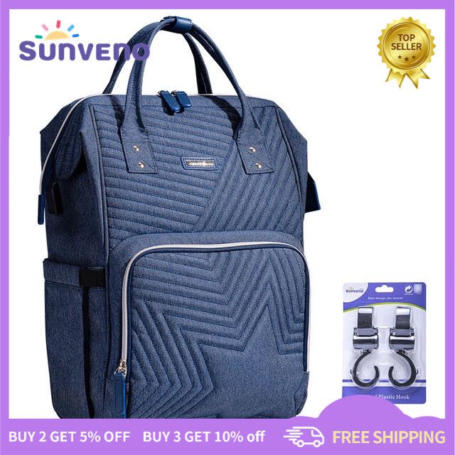 Multifunction Diaper Bag Large Capacity Mommy Backpack, Waterproof Travel Nappy Bag, Quilted Fashion Maternity Bag with Front insulated Bottle Pockets