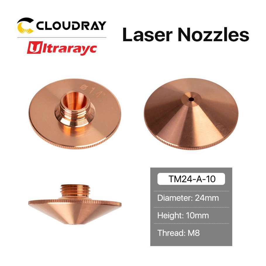 Ultrarayc Trumpf Fiber Laser Nozzle Conusmables Single Layer D24 H10 M8 Caliber 0.8mm-3mm for Fiber Laser Cuttting Head