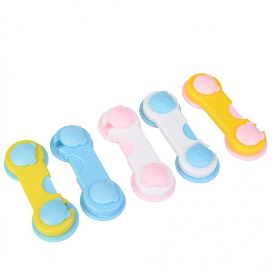 5Pcs/Set Baby Safety Locks Cabinet Door Drawer Plastic Colorful Lock Multi-function Kids Children Security Protector