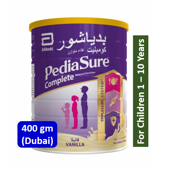 PediaSure Formula Milk 400 gm (For Children 1 - 10 Years) Vanilla Flavour (Dubai)