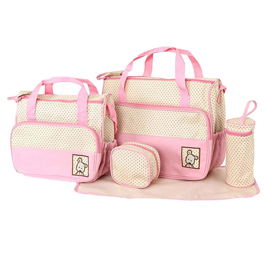 5Pcs/Set Waterproof Large Capacity Baby Diaper Bag Maternity Shoulder Handbag