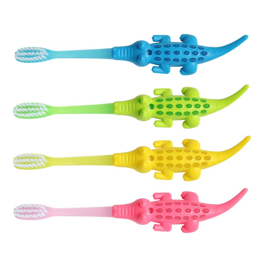 4Pcs Children Toothbrush Food Grade Cartoon Shape PP Manual Ultra-light Baby Toothbrush for Home
