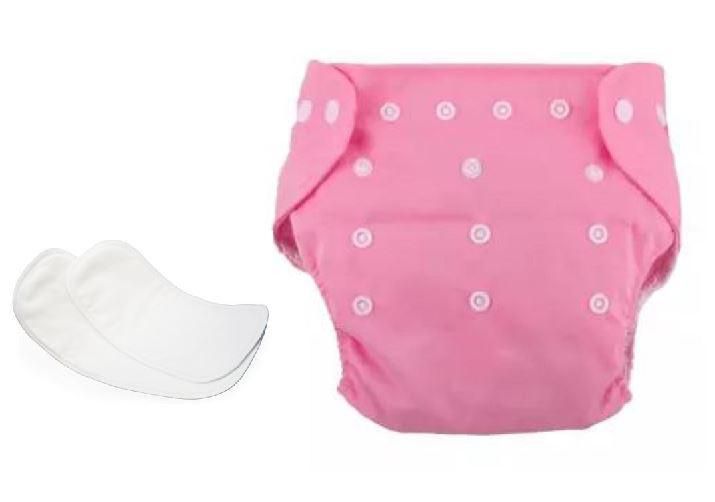 Exclusive Reusable Baby Cloth Diaper - (3kg-15kg) - Pink