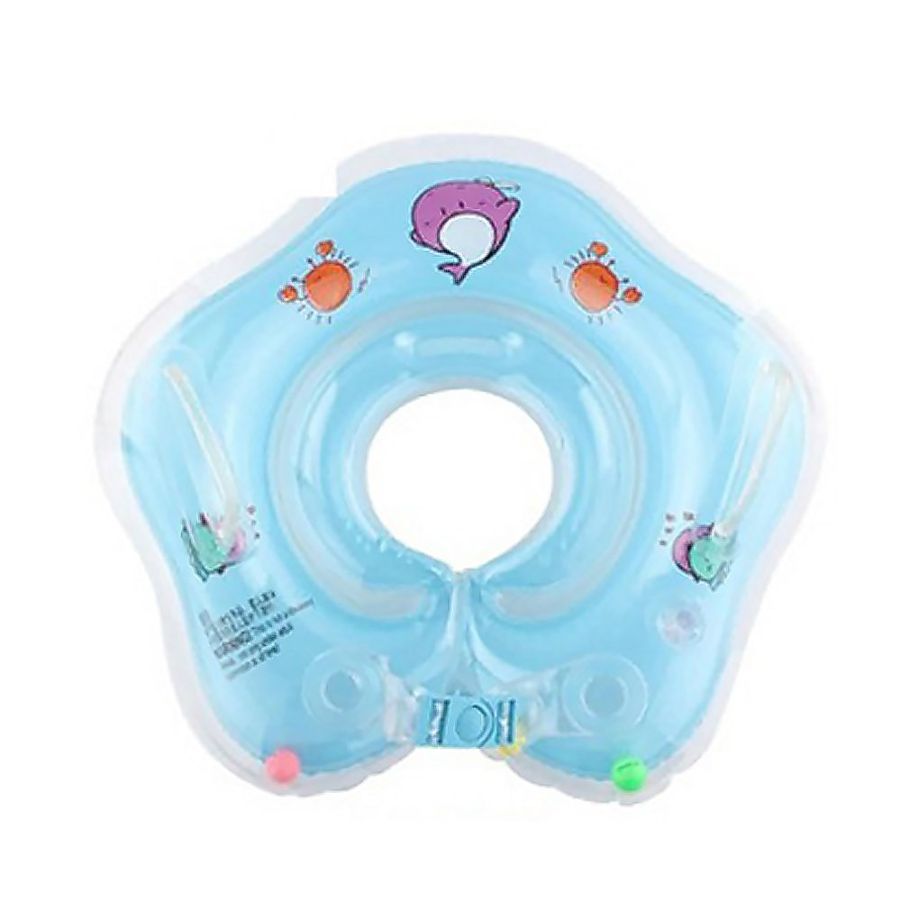 Baby Swimming Neck Trumpet Children'S Floating Ring Infant Swimming Ring Blue
