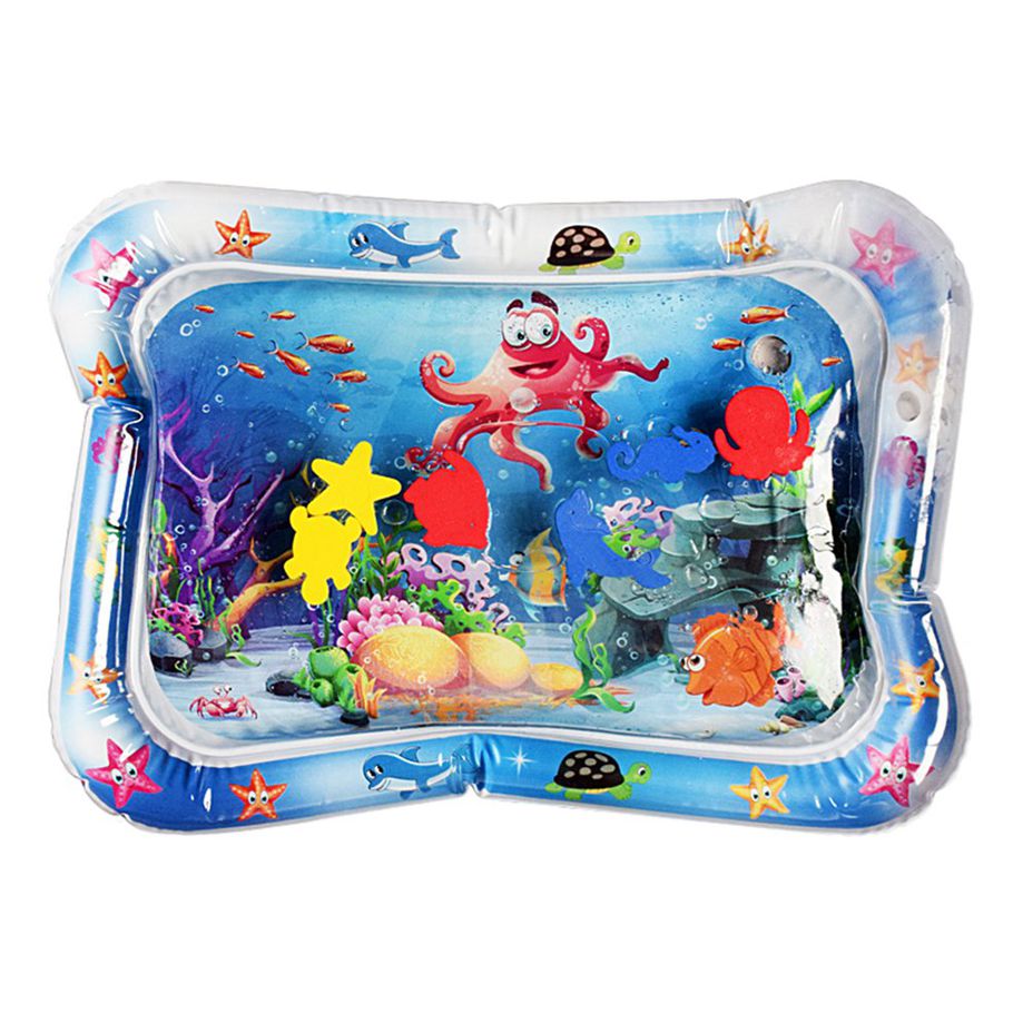 60X50Cm Octopus Inflatable Baby Pat Pad Water Pad Baby Inflatable Pat Pad Marine Life Mat Baby Summer Toys - multicolor