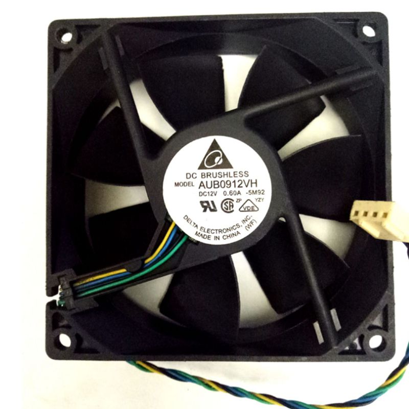 9025 DC 12V 0.6A AUB0912VH Computer CPU Cooling Fan 90X90X25mm 4 Wire Connector PWM Temperature Control for Cooling