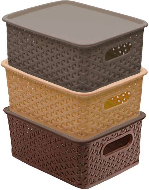 Storage Container Basket/Roti Basket/Chapati Basket/Roti Box/Decorative Container/Eco Friendly Basket with Lid-1 pcs